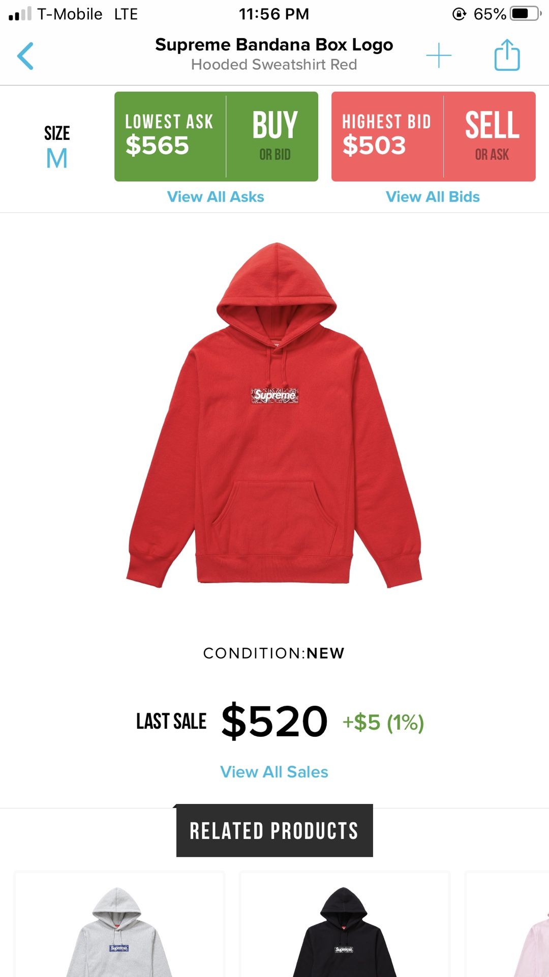 Supreme Bandana box logo Red size M