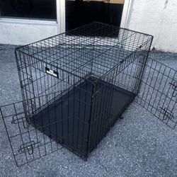 36x22x25in Large Black Metal Double Door Dog Pet Animal Cage Containment Crate! Perfect for dogs 40-70lb 