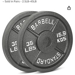 35lb x2 Cast Iron Olympic Weight Plates – Free Weights