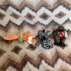Set of 3 Ty Original Beanie Babies – Ziggy, Cheeks & Glow – Pre-Owned
