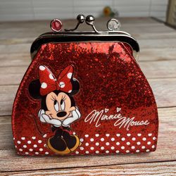 Disney Parks Minnie Mouse Red Dot Purse, With Clasp, New With Tags