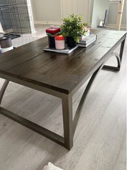 Rustic Wood Coffee Table with Metal Legs