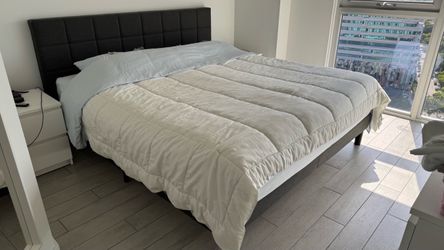 King size bed with upholstered frame