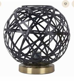 Black/Gold metal orb round shade table lamp , corded power