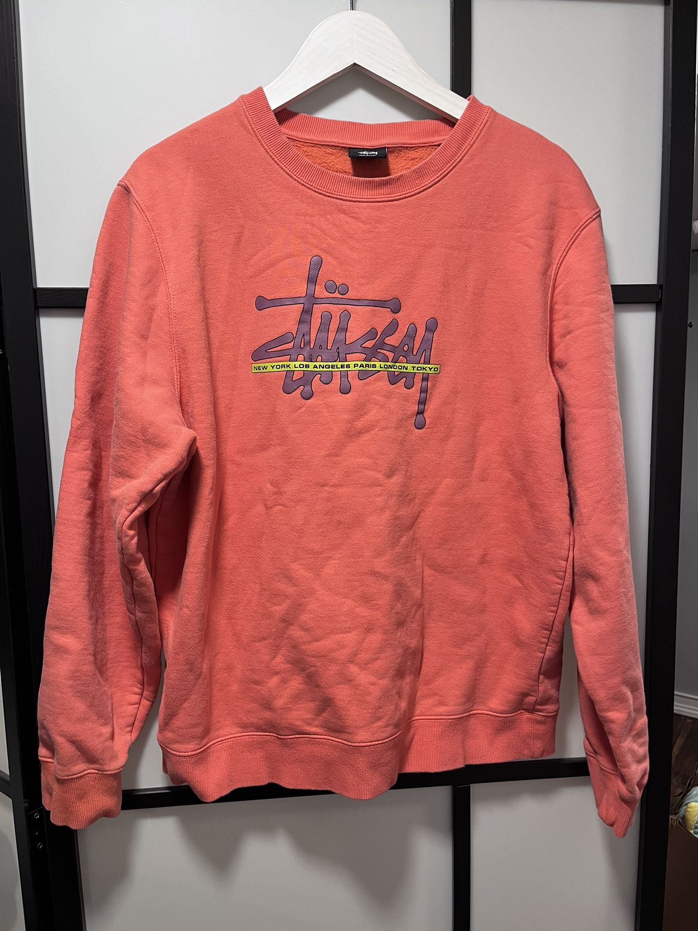 Stussy International Crew Neck Sweatshirt Orange - Great Condition - Large