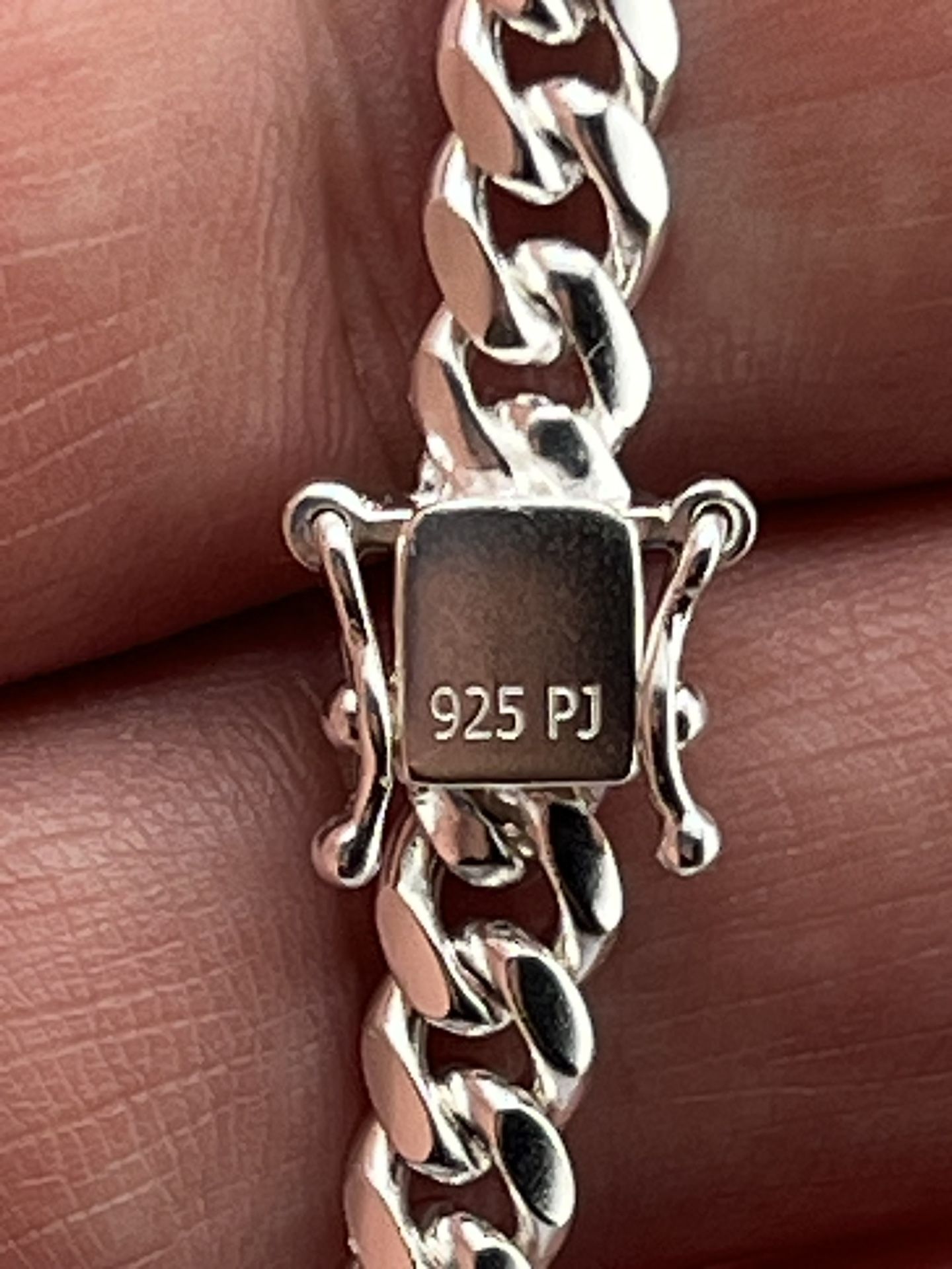 New925 sterling silver cuban link chain Necklace