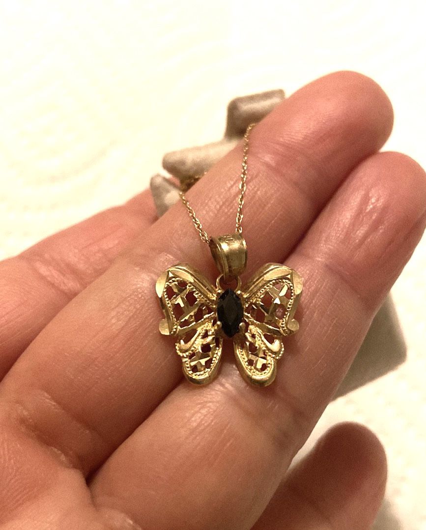 10K YG Butterfly Necklace