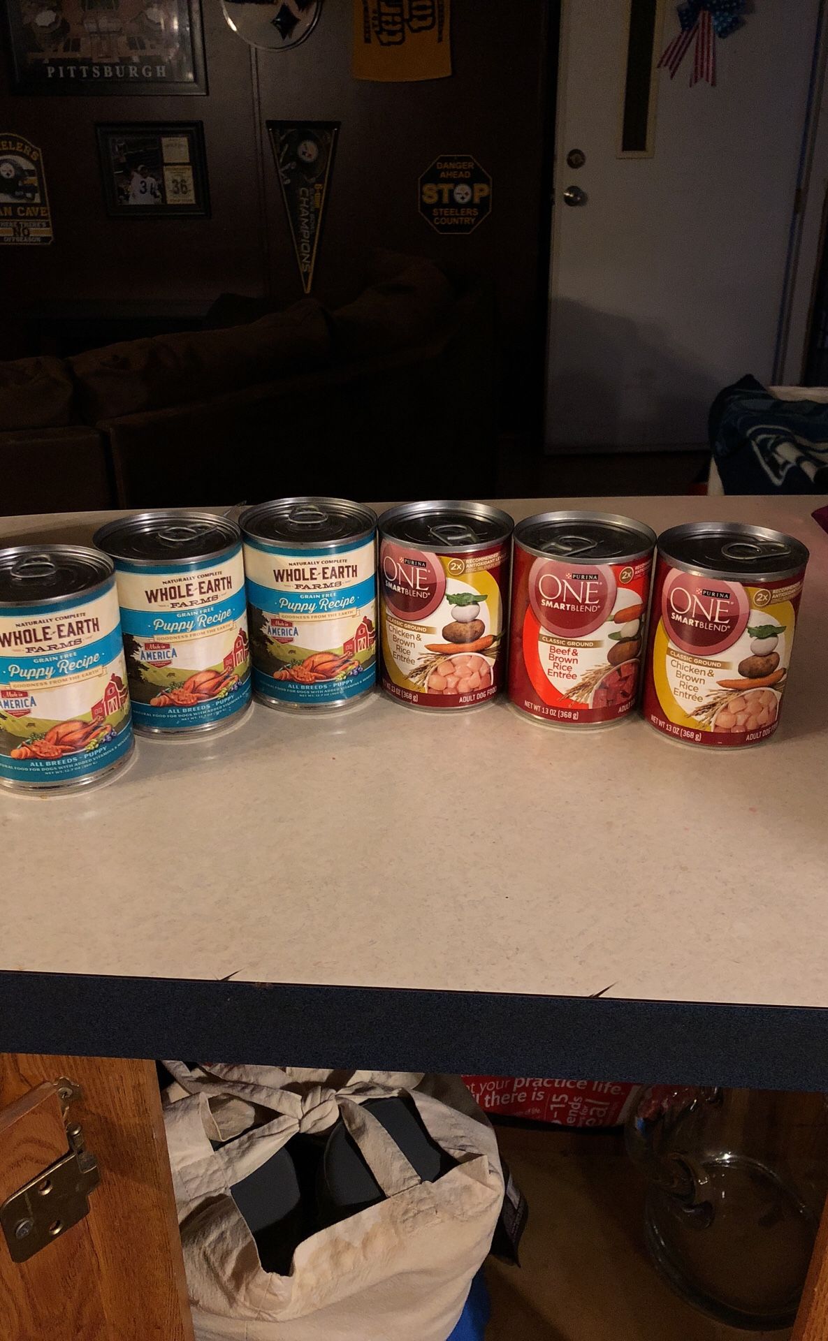 Assortment of wet dog food