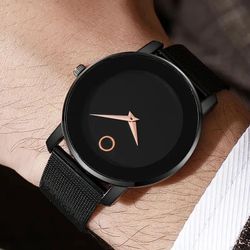Black Men's Minimalist 40mm Museum Style Analog Quartz Wristwatch!!!!!!!!!!!!!!!!!!!!!!!!!!!!!!!!!!!!!!!!!!!!!!!!!!!!!!!!!!!