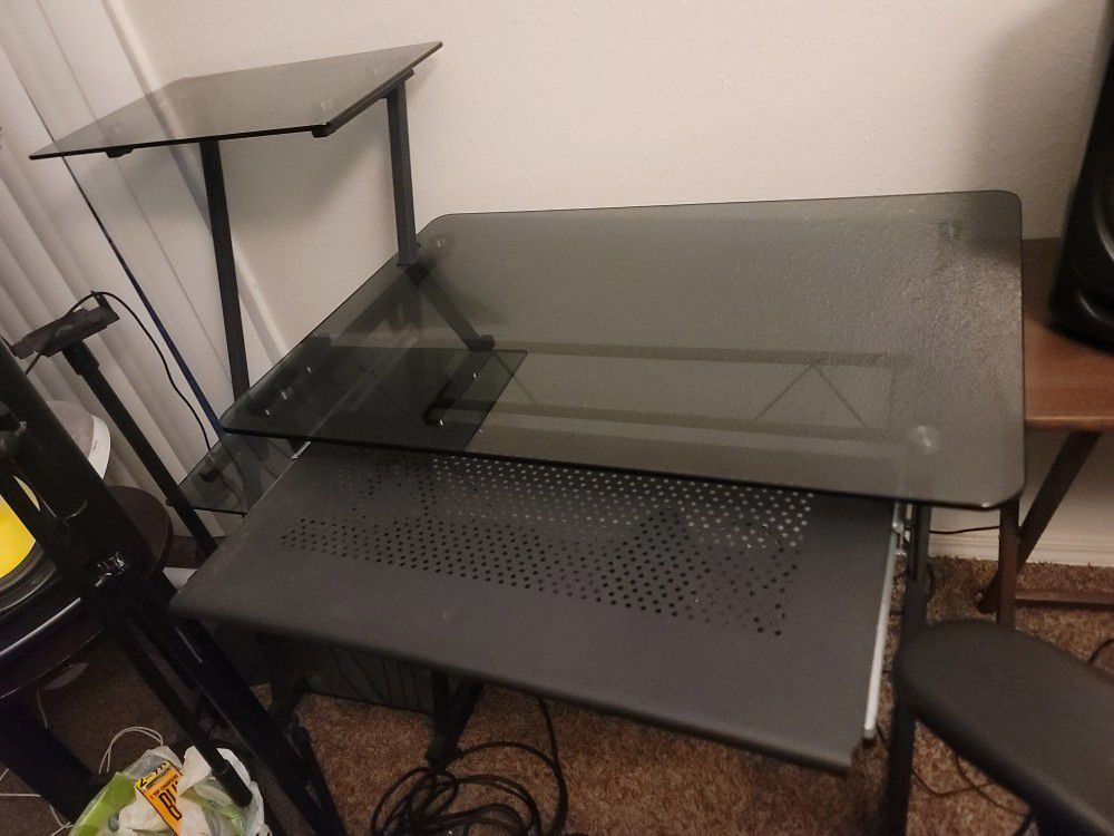 Glass Office Desk With Chair