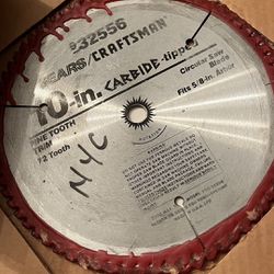 Sears Craftsman Saw Blade 10 Inches 