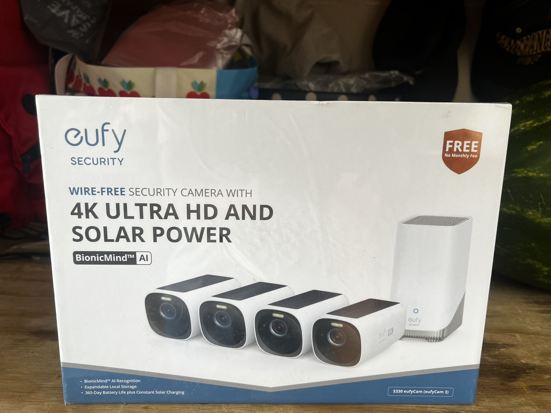 eufy Security eufyCam S3 Pro 4-Cam Kit, Solar Camera Outdoor Wireless, MaxColor Night Vision, 4K Security Camera with Solar Panel, Face Recognition AI
