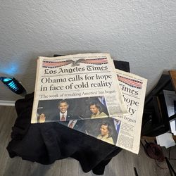 Obama Inauguration Los Angeles Times Newspaper (Jan 21, 2009) – 2 Copies