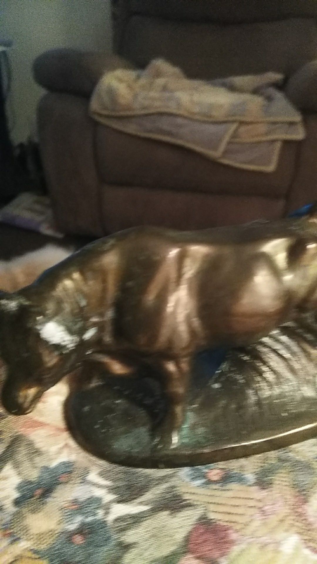 Solid bronze bull