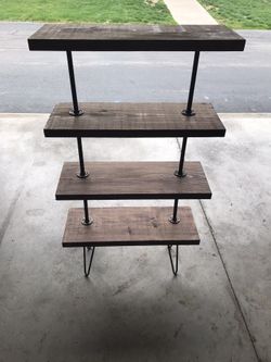 Rustic bookshelf solid wood
