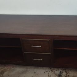 Burgundy  Solid Walnut Tv Stand/Entertainment Center 