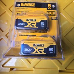 DEWALT 20VMAX XR 2  BATTERIES 5.0AH NEW 