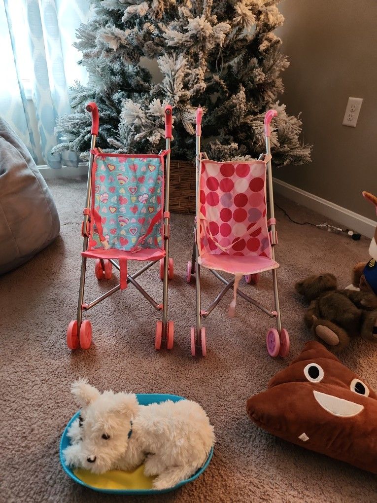 Toys.. Baby Stroller, Stuffed Animals, Cushie Pal, Barbie Cake Mixer, Stuffed Pet Dog And Bed