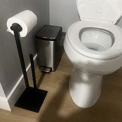 Toilet Paper Holder - Black, Free Standing 