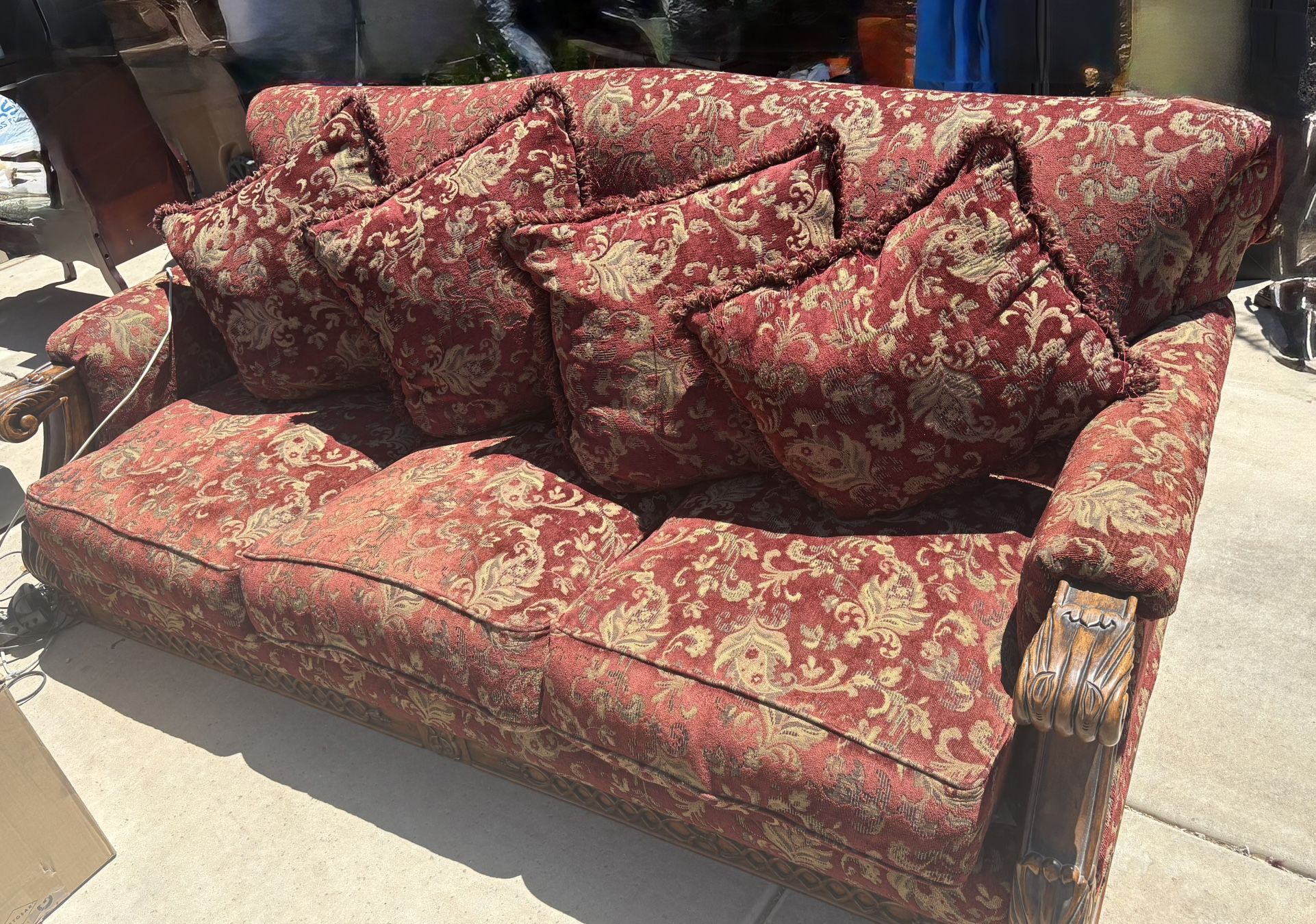 Ornate Red And Gold Couches