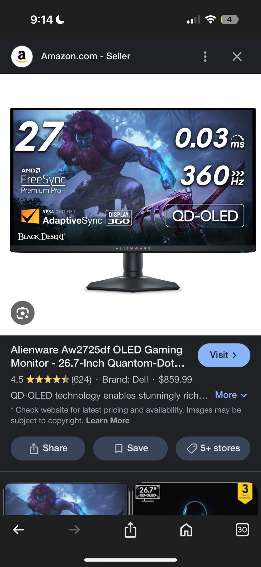 Qd Oled Alienware Monitor 360hz