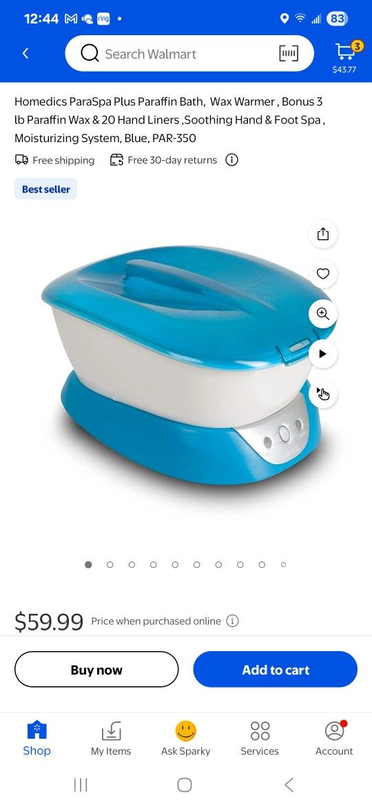 NEW Homedics ParaSpa Plus Paraffin Bath, Wax Warmer , Bonus 3 lb Paraffin Wax