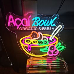 New! Neon Acai 🥣 Bowl Sign - Wall Art Or For Restaurant