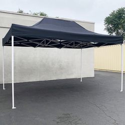 $145 (New in box) Heavy duty 10x15 ft outdoor ez pop up canopy party tent instant shade w/ carry bag (black, red)