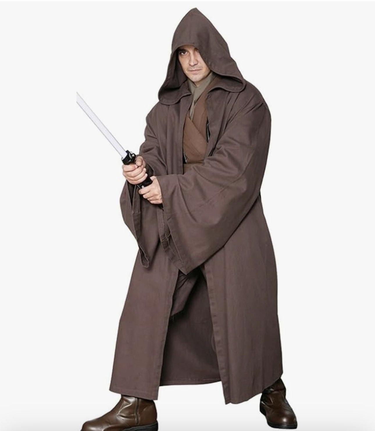 Dark Brown Robe Jedi Cloak Obi Anakin Halloween Costume Sith Wear
