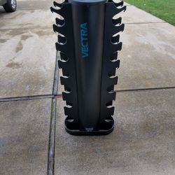 Dumbbell Rack And A Set Of Dumbbells 12,10,8,6,&5