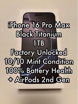 Apple iPhone 16 Pro Max | Black Titanium | 1TB | Mint Condition | Factory Unlocked