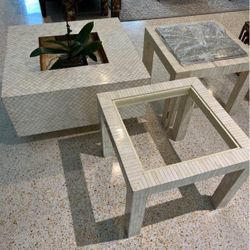 Set Of 3 Bone Tables 