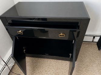 Modern Black High-Gloss Storage Cabinet / Nightstand