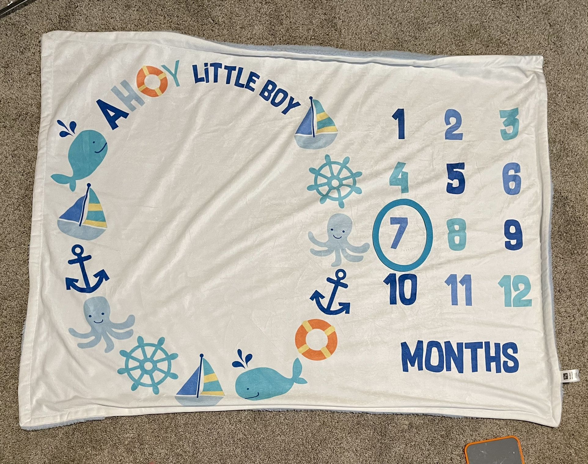 Little Boys Month Milestone Blanket