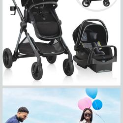 Pivot Xpand Modular Travel System with LiteMax Infant Car Seat with Anti-Rebound Bar (Ayrshire Black)