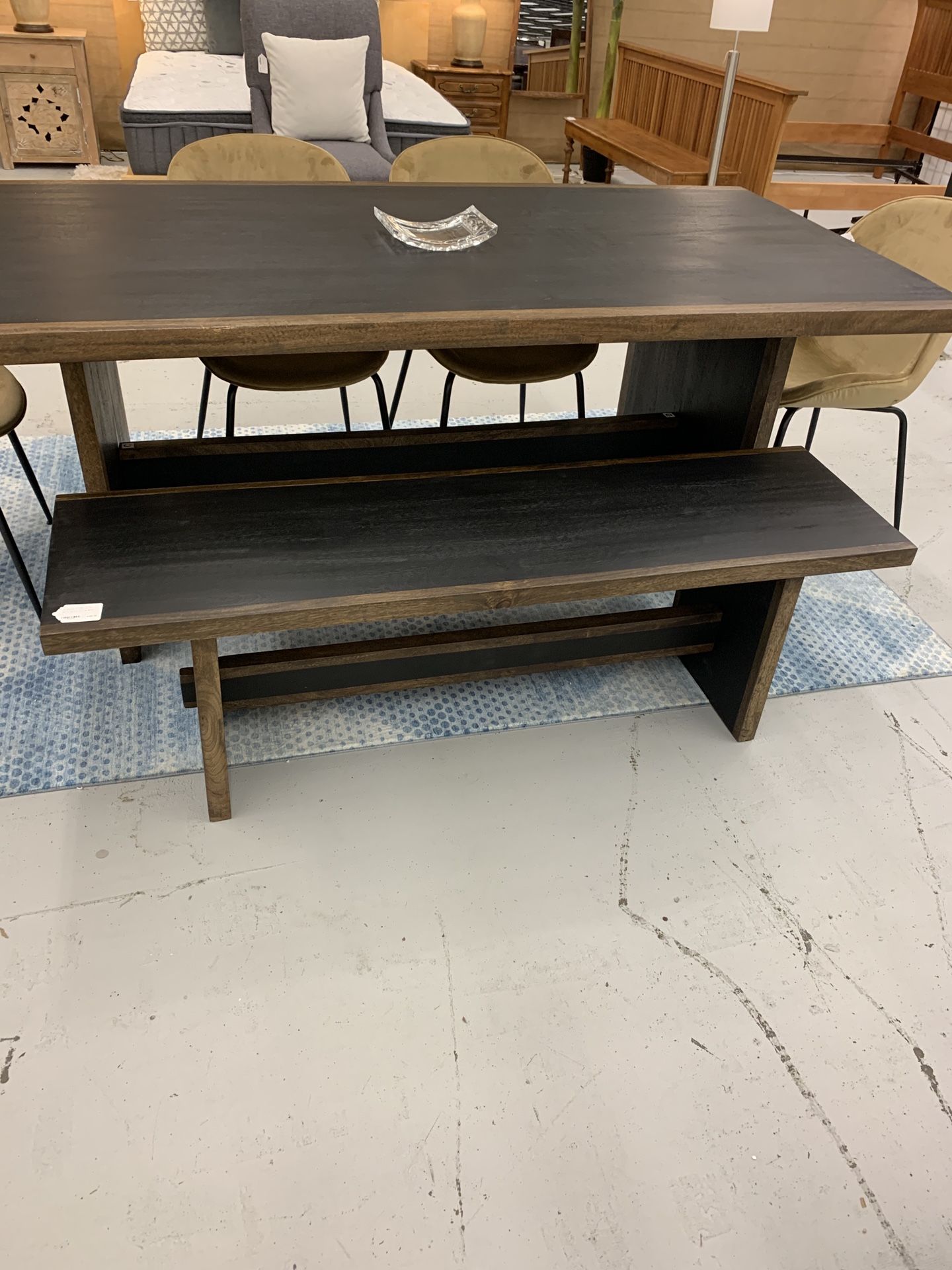 Retro Walnut Dining Bench 