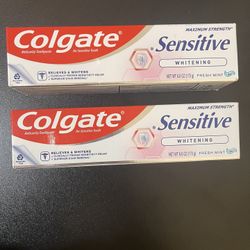2Pack Colgate Sensitive Whitening Toothpaste, Mint, 6 oz Tube
