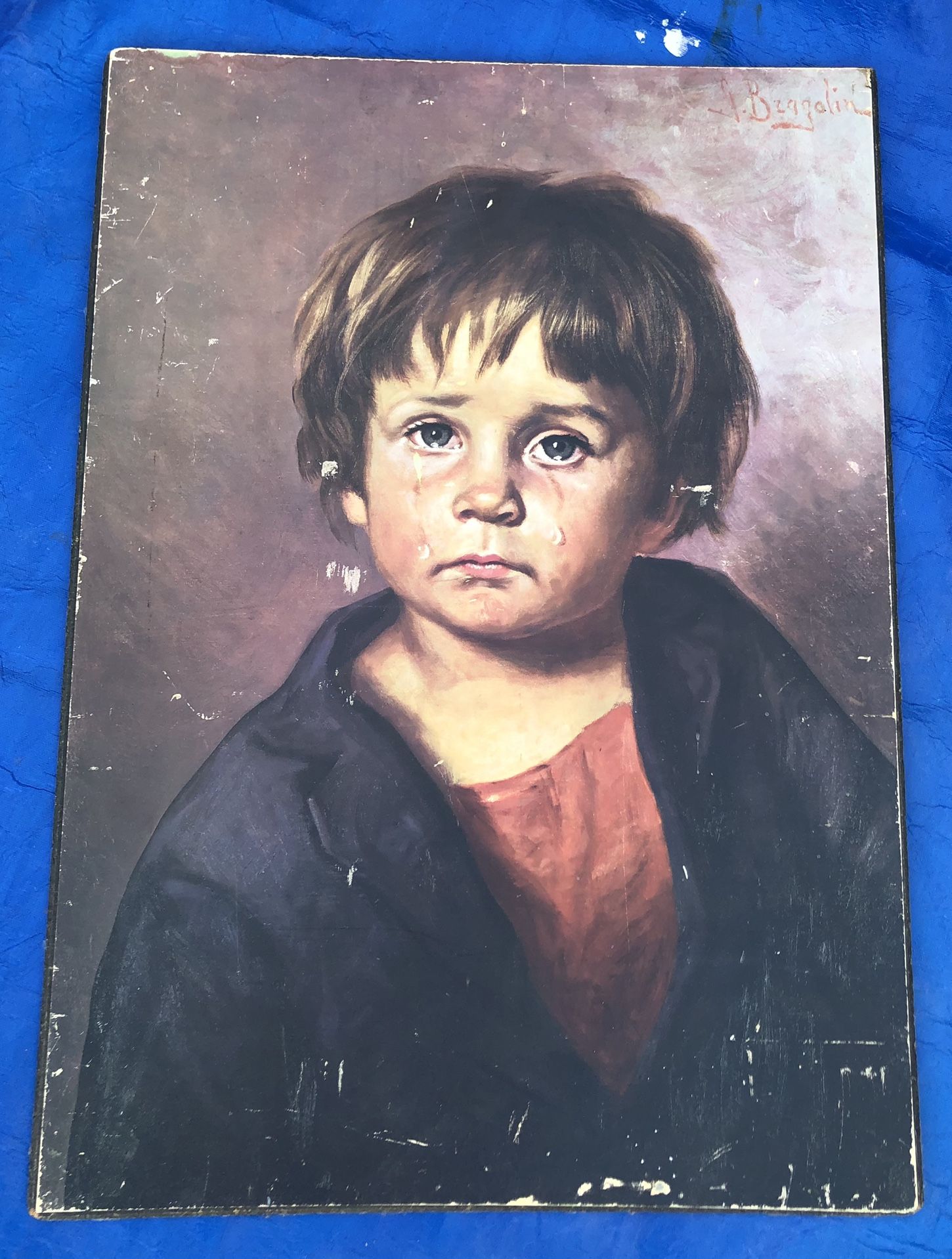1950s Reproduction of“Crying Boy” By Giovanni Bragolin
