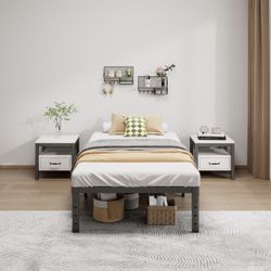 Twin metal Bed frame And Mattress 