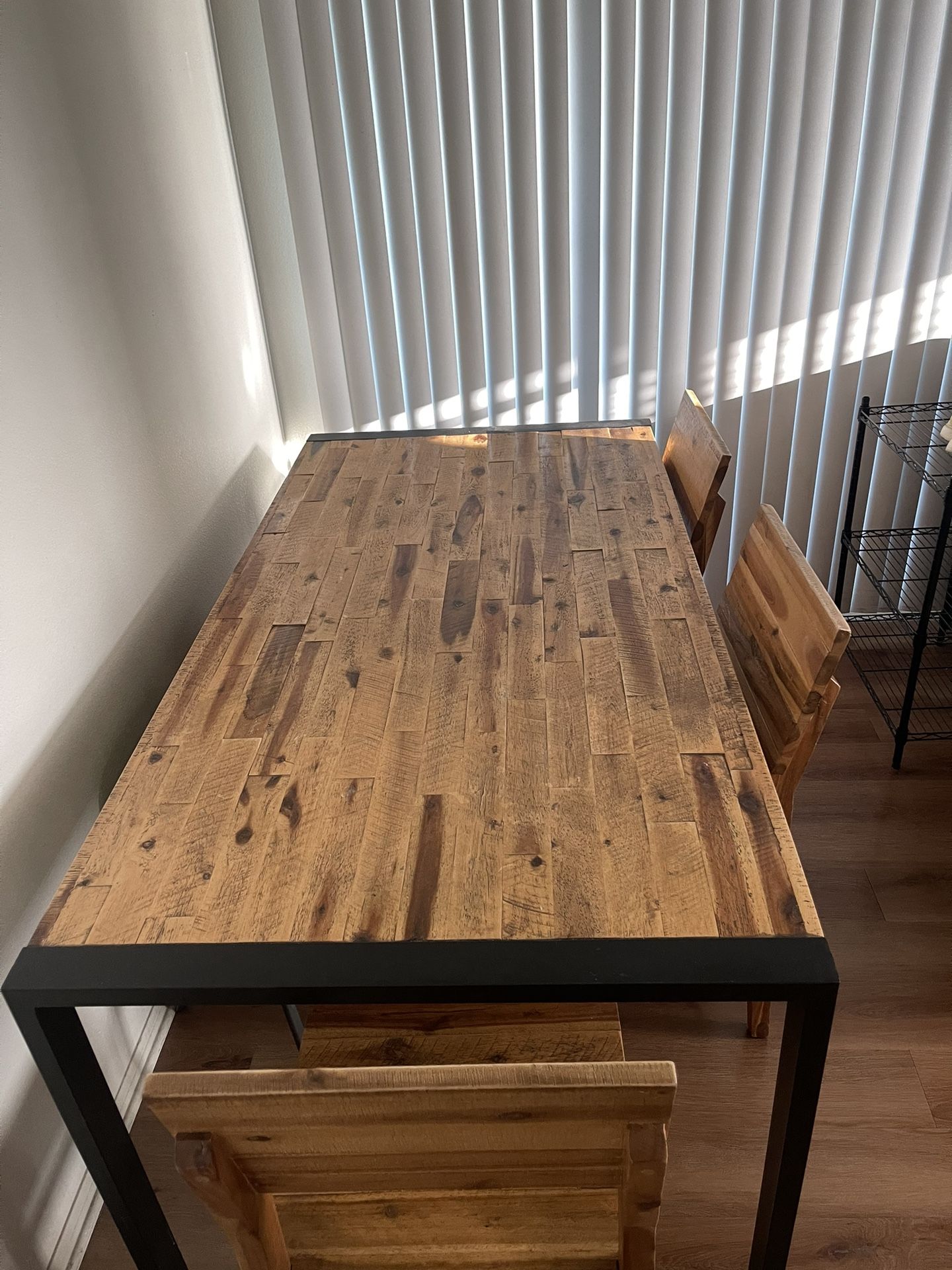 Wooden Table with Bench
