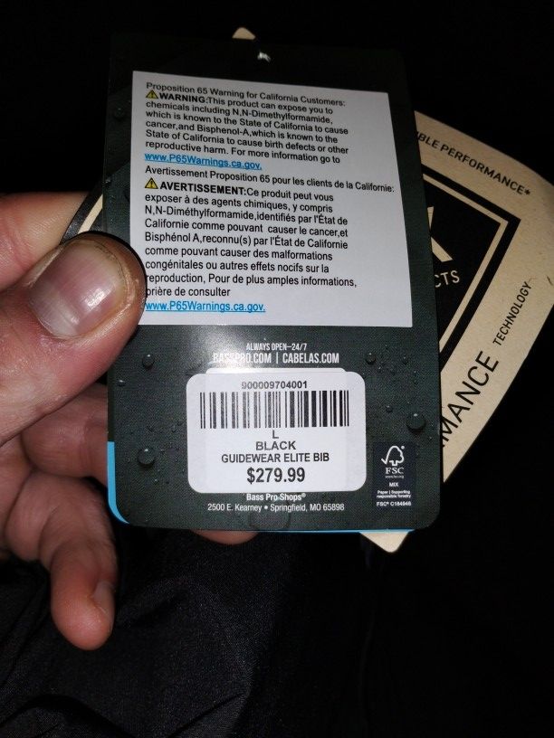 Guidewear Elite Waterproof Bibs. Size Larger