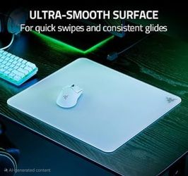 White Tempered Glass Gaming Mouse Mat