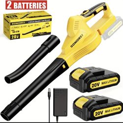 Cordless Leaf Blower With 2 Batteries 