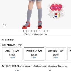4.7  78 Clown Costume for Girls Halloween Scary Costume kids,Balloons Makeup Kit Included(Silver)