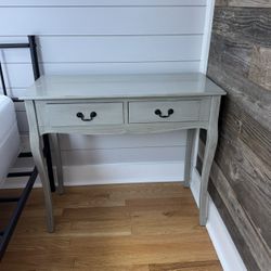 blue wooden desk 