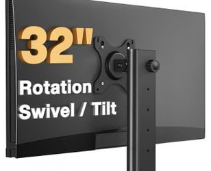 Single Monitor Stand VESA Mount for 13-32 Inch Screens, Free-Standing Monitor Riser with Swivel Tilt Rotation Height Adjustable, Universal Desk 