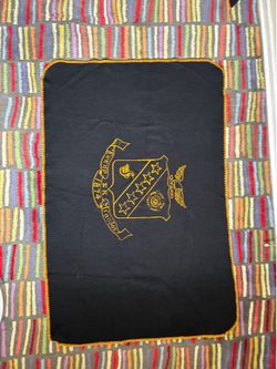Vintage Sigma Kappa Sorority  Lap Throw Blanket Crest 1874 Greek Life Black/Gold