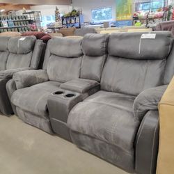 Grey Reclining Loveseat