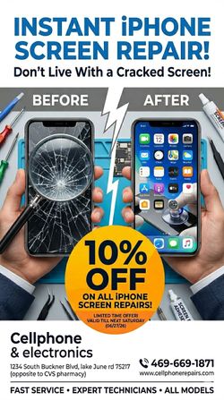 iPhone Screen Repairs 🤩 for all models - 10% off  🙀🥳
