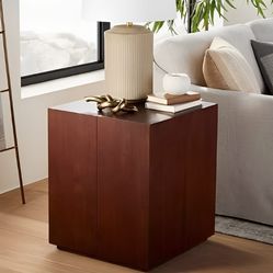 Kelton Wood Stump Accent Night Stand End Side Table Brown - Threshold